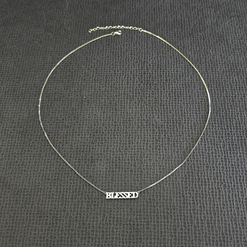 Mia Sarine Gold💛 Stationary "BLESSED"😇 Necklace - NIB - Picture 3 of 11